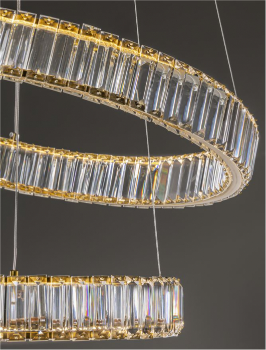 9333077 Lustra Nova Luce AURELIA LED 46W 4328lm 3500K Metal & Crystal Gold Dimabil Triac IP20 [3]