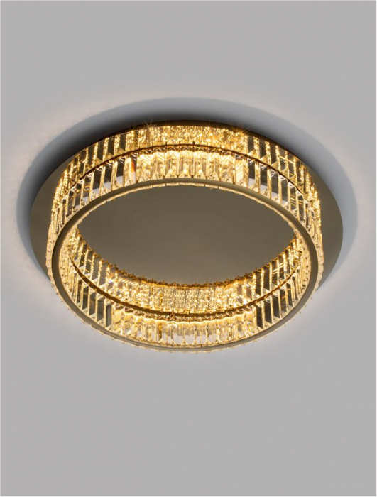 9333079 Plafoniera Nova Luce AURELIA LED 29W 1481lm 3500K Metal & Crystal Gold Dimabil Triac IP20 [5]