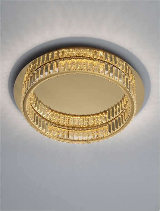 9333079 Plafoniera Nova Luce AURELIA LED 29W 1481lm 3500K Metal & Crystal Gold Dimabil Triac IP20 [4]