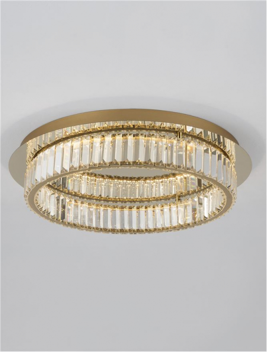 9333080 Plafoniera Nova Luce AURELIA LED 41W 2505lm 3500K Metal & Crystal Gold Dimabil Triac IP20 [3]