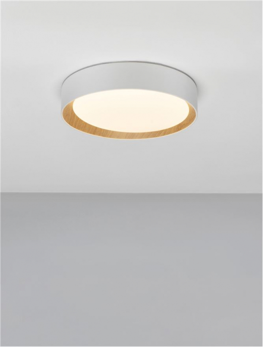 9345524 Plafoniera Nova Luce STAKE LED 30W 1717lm 3000K Aluminium & Wood & Acrylic Sandy White Dimabil Triac IP20 [2]