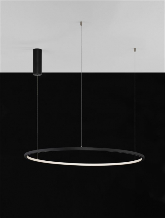 9345605 Lustra Nova Luce TARQUIN LED 46W 1708lm 3000K Aluminium & Acrylic Sandy Black Dimabil Triac IP20 [6]
