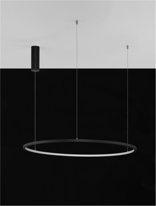 9345605 Lustra Nova Luce TARQUIN LED 46W 1708lm 3000K Aluminium & Acrylic Sandy Black Dimabil Triac IP20 [5]