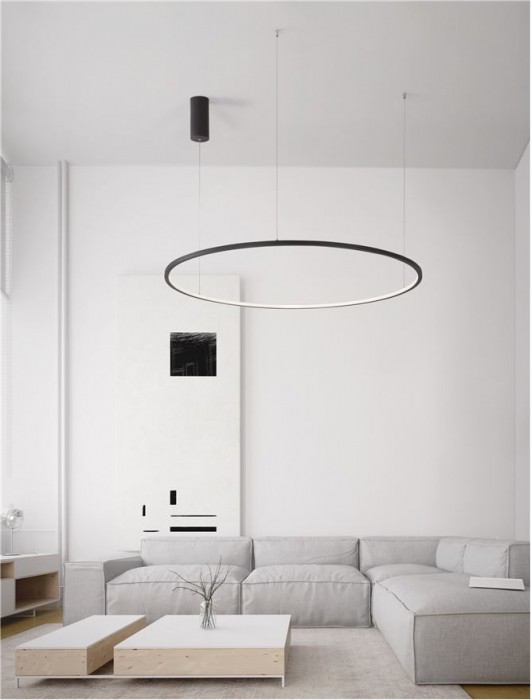 9345609 Lustra Nova Luce TARQUIN LED 59W 2144lm 3000K Aluminium & Acrylic Sandy Black Dimabil Triac IP20 [2]