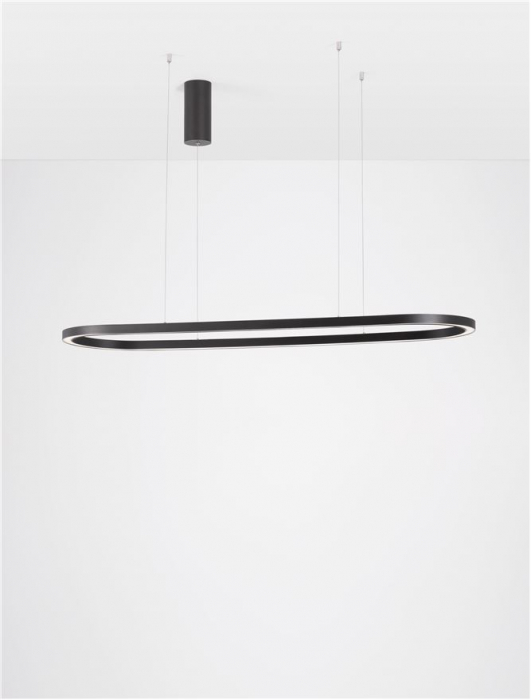 9345624 Lustra Nova Luce CUPPE LED 56W 6989lm 3000K Aluminum & Acrylic Sandy Black Dimabil Triac IP20 [4]