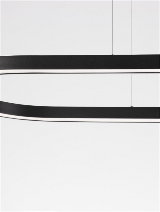 9345624 Lustra Nova Luce CUPPE LED 56W 6989lm 3000K Aluminum & Acrylic Sandy Black Dimabil Triac IP20 [5]