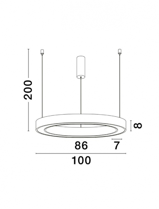 9345645 Lustra Nova Luce MORBIDO LED 80W 4373lm 2700K - 4000K Aluminium & Acrylic Sandy Black Dimabil CCT IP20 [4]