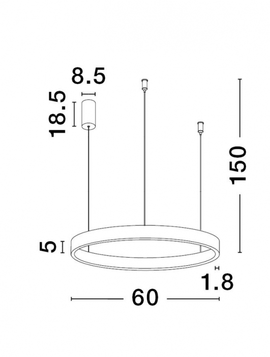 9345659 Lustra Nova Luce ELOWEN LED 60W 2552lm 3000K Aluminium & Acrylic Sandy White Dimabil Triac IP20 [3]