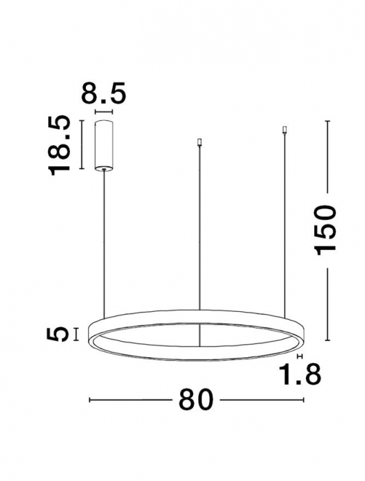 9345663 Lustra Nova Luce ELOWEN LED 77W 3326lm 3000K Aluminium & Acrylic Sandy White Dimabil Triac IP20 [3]