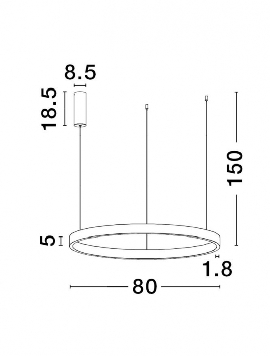 9345664 Lustra Nova Luce ELOWEN LED 77W 3326lm 3000K Aluminium & Acrylic Sandy Black Dimabil Triac IP20 [3]