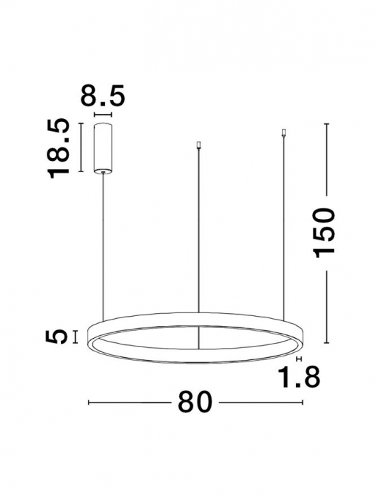 9345665 Lustra Nova Luce ELOWEN LED 77W 3326lm 3000K Aluminium & Acrylic Brushed Gold Dimabil Triac IP20 [3]