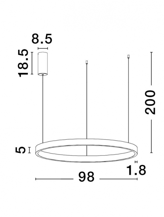 9345670 Lustra Nova Luce ELOWEN LED 106W 4899lm 3000K Aluminium & Acrylic Brushed Silver Dimabil Triac IP20 [4]