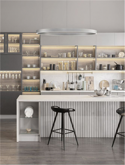 9345670 Lustra Nova Luce ELOWEN LED 106W 4899lm 3000K Aluminium & Acrylic Brushed Silver Dimabil Triac IP20 [2]
