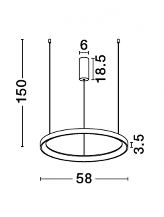 9345689 Lustra Nova Luce PERTINO LED 48W 2773lm 2700K Aluminium & Acrylic Sandy Black Dimabil Triac IP20 [6]