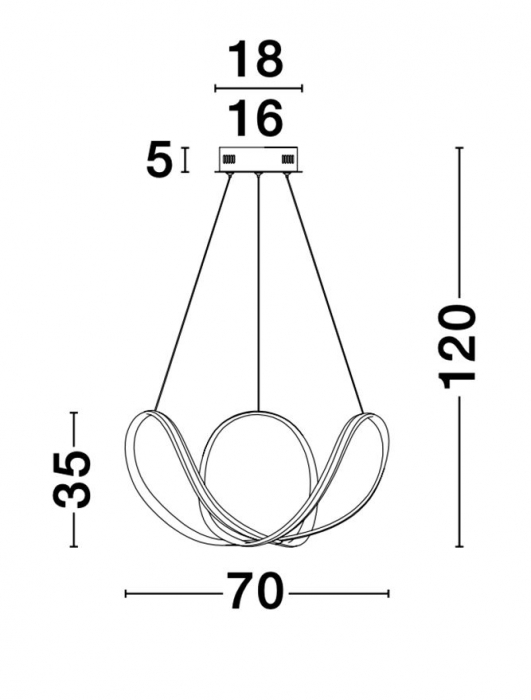 9348051 Suspensie Nova Luce APUS LED 50W 2158lm 3000K IP20 Aluminiu & Acril Sandy Black [5]