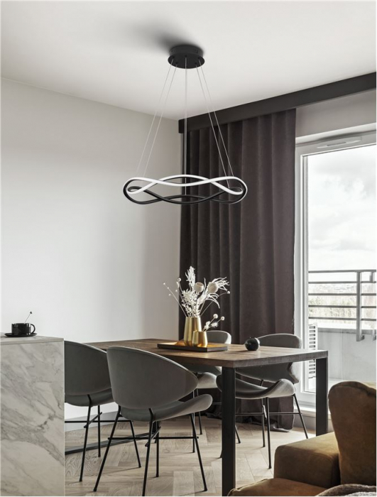 9348101 Lustra Nova Luce JINAL LED 27W 1894lm 3000K Aluminium & Acrylic Black Dimabil Triac IP20 [2]