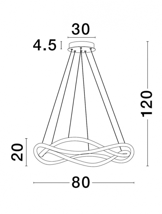 9348103 Lustra Nova Luce JINAL LED 57W 4276lm 3000K Aluminium & Acrylic Black Dimabil Triac IP20 [5]