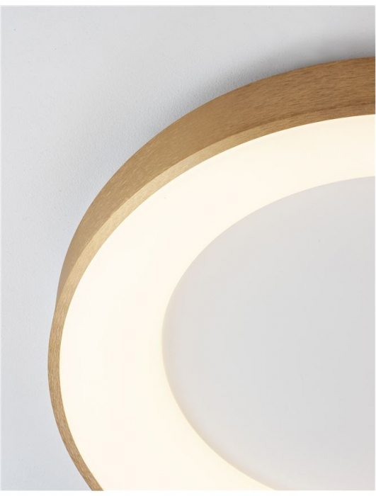9353832 Plafoniera Nova Luce RANDO THIN LED 30W 1845lm 3000K Aluminium & Acrylic Brushed Gold Dimabil Triac IP20 [5]