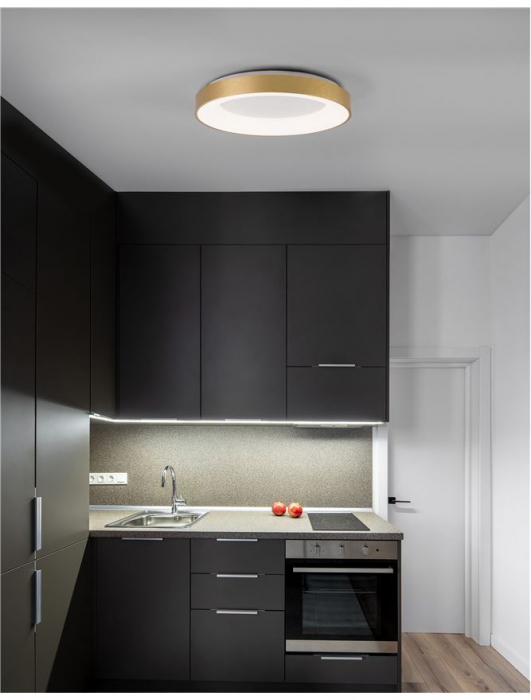9353854 Plafoniera Nova Luce RANDO THIN LED 50W 2864lm 3000K Aluminium & Acrylic Brushed Gold Dimabil Triac IP20 [2]