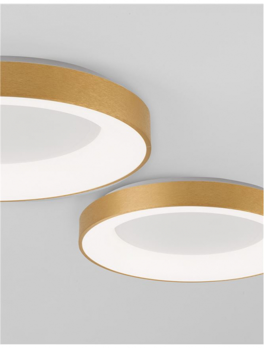 9353854 Plafoniera Nova Luce RANDO THIN LED 50W 2864lm 3000K Aluminium & Acrylic Brushed Gold Dimabil Triac IP20 [6]