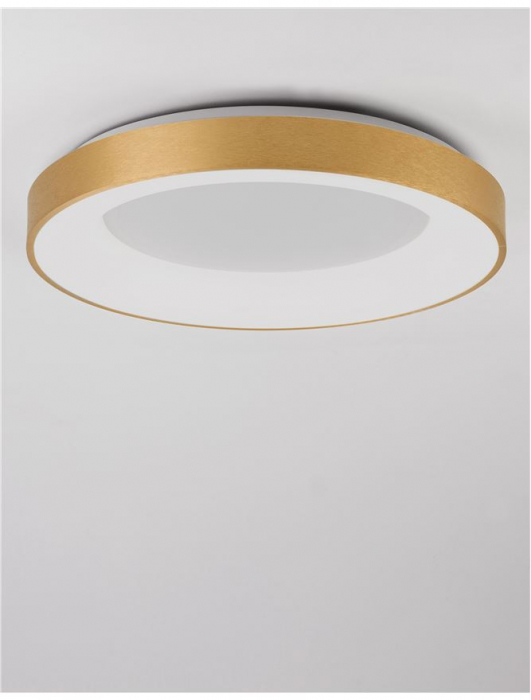9353854 Plafoniera Nova Luce RANDO THIN LED 50W 2864lm 3000K Aluminium & Acrylic Brushed Gold Dimabil Triac IP20 [4]