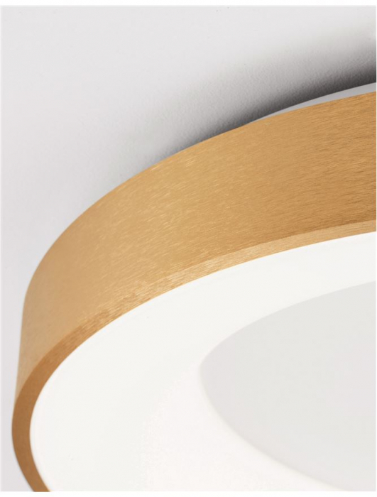 9353854 Plafoniera Nova Luce RANDO THIN LED 50W 2864lm 3000K Aluminium & Acrylic Brushed Gold Dimabil Triac IP20 [5]