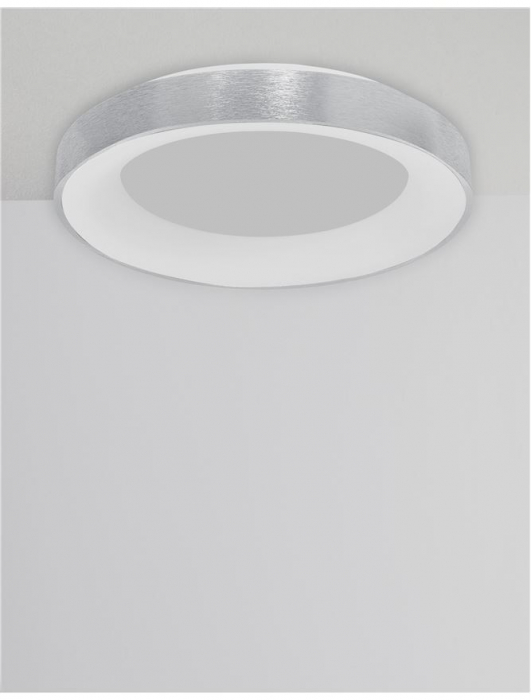 9353856 Plafoniera Nova Luce RANDO THIN LED 50W 2864lm 3000K Aluminium & Acrylic Brushed Silver Dimabil Triac IP20 [4]