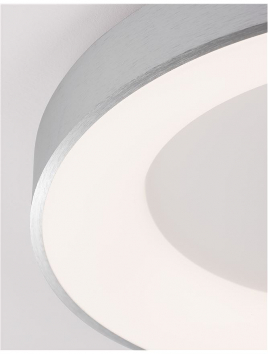 9353856 Plafoniera Nova Luce RANDO THIN LED 50W 2864lm 3000K Aluminium & Acrylic Brushed Silver Dimabil Triac IP20 [7]