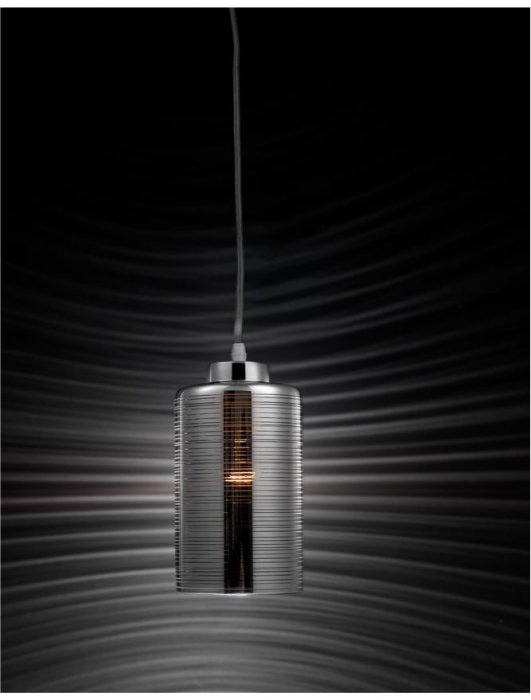 9361561 Pendul Nova Luce BLAKE E27 1x12W   Aluminium Smoke Chrome  IP20 [2]