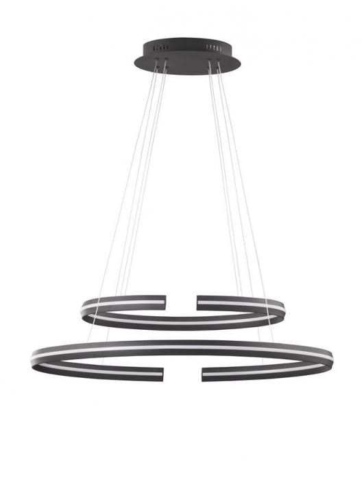 9392011 Suspensie Nova Luce TORRENTE LED 55W 2475lm 3000K IP20 Aluminiu/Acril Sandy Black [2]