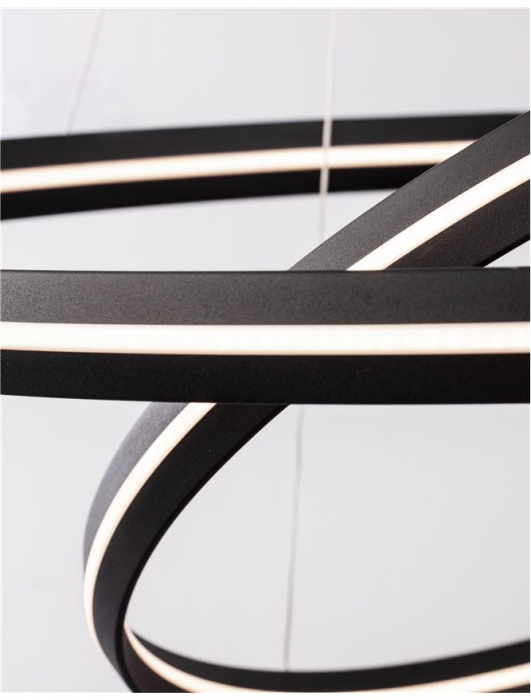 9392012 Lustra Nova Luce TORRENTE LED 93W 3422lm 3000K Aluminium & Acrylic Sandy Black Dimabil Triac IP20 [6]