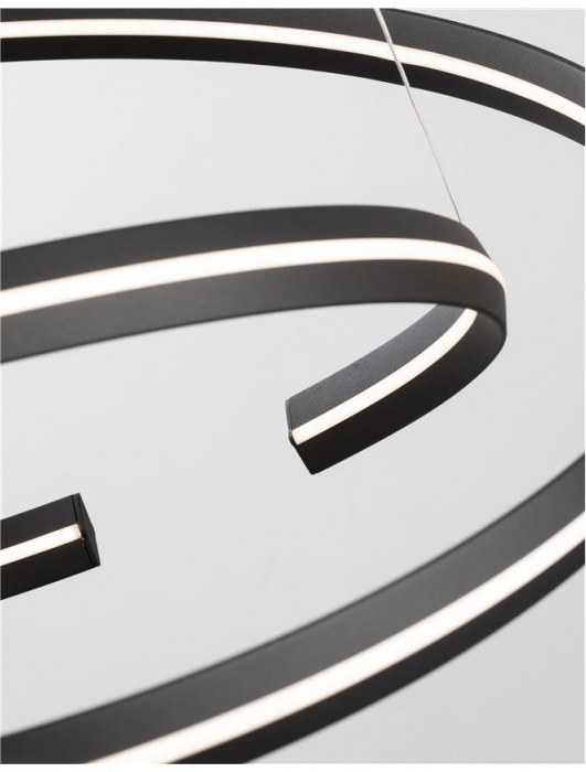 9392012 Lustra Nova Luce TORRENTE LED 93W 3422lm 3000K Aluminium & Acrylic Sandy Black Dimabil Triac IP20 [5]