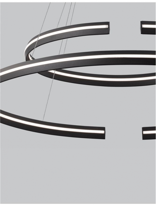 9392012 Lustra Nova Luce TORRENTE LED 93W 3422lm 3000K Aluminium & Acrylic Sandy Black Dimabil Triac IP20 [4]