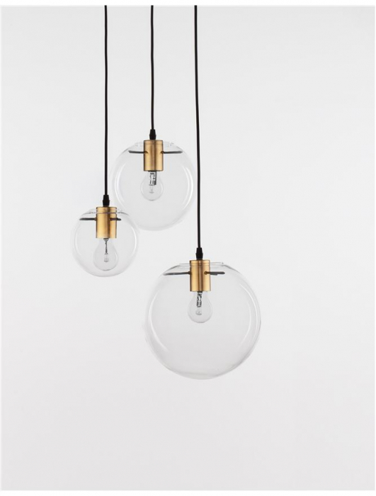 9416933 Lustra Nova Luce MIRALE E27 3x12W   Metal & Glass Black & Gold  IP20 [3]