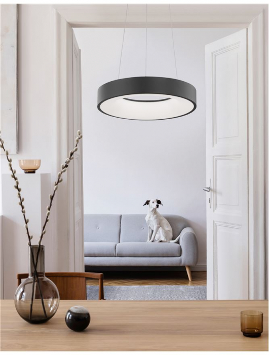 9453431 Lustra Nova Luce RANDO THIN LED 30W 1845lm 3000K Aluminium & Acrylic Sandy Black Dimabil Triac IP20 [2]