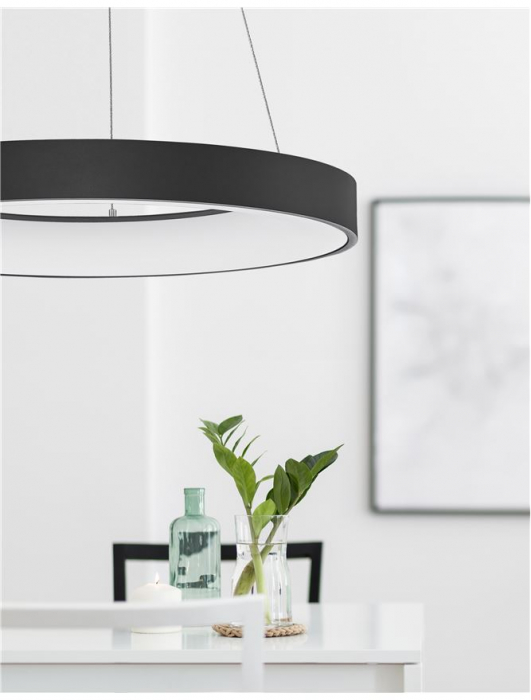 9453453 Lustra Nova Luce RANDO THIN LED 50W 2864lm 3000K Aluminium & Acrylic Sandy Black Dimabil Triac IP20 [2]