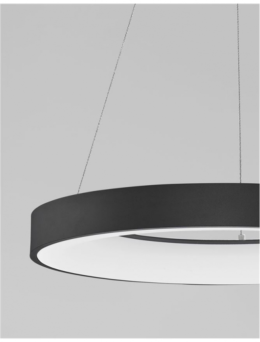9453453 Lustra Nova Luce RANDO THIN LED 50W 2864lm 3000K Aluminium & Acrylic Sandy Black Dimabil Triac IP20 [5]