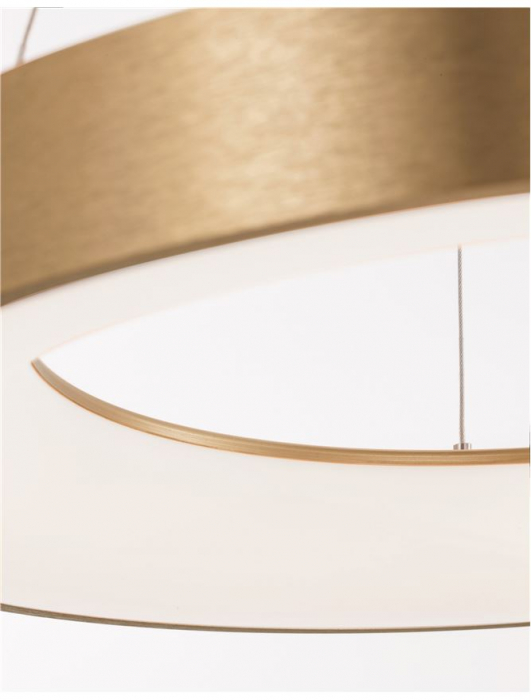 9453454 Lustra Nova Luce RANDO THIN LED 50W 2864lm 3000K Aluminium & Acrylic Brushed Gold Dimabil Triac IP20 [4]
