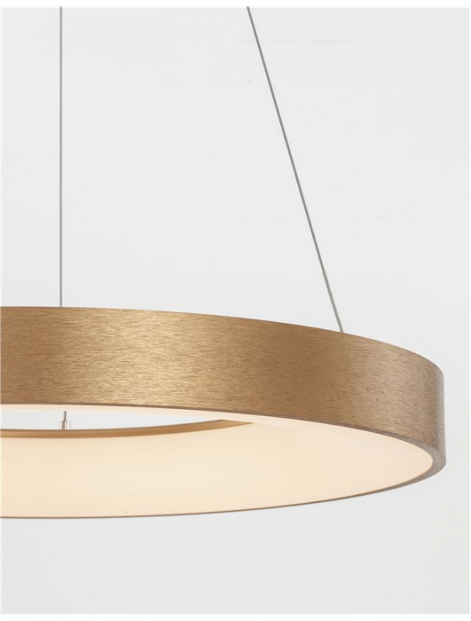 9453454 Lustra Nova Luce RANDO THIN LED 50W 2864lm 3000K Aluminium & Acrylic Brushed Gold Dimabil Triac IP20 [3]