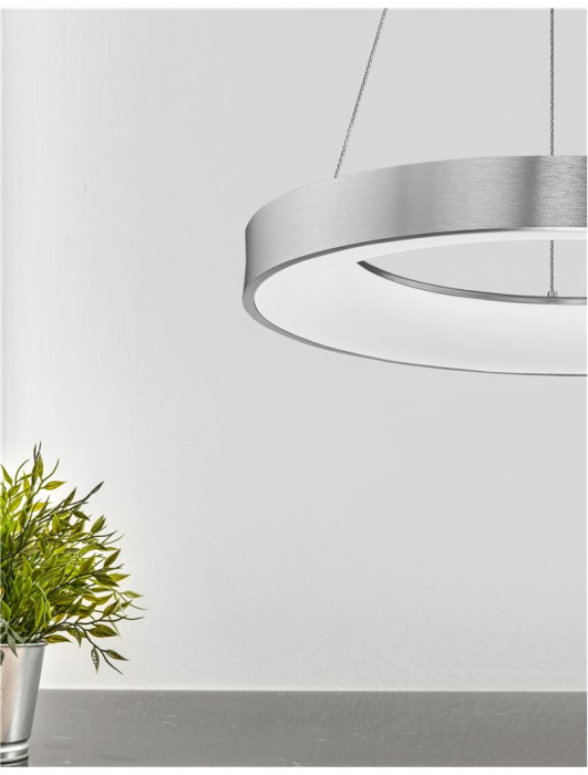 9453456 Lustra Nova Luce RANDO THIN LED 50W 2864lm 3000K Aluminium & Acrylic Brushed Silver Dimabil Triac IP20 [2]