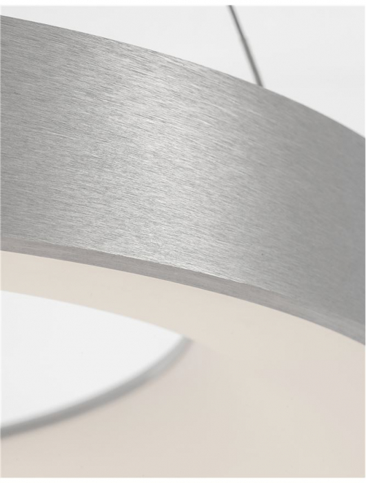 9453456 Lustra Nova Luce RANDO THIN LED 50W 2864lm 3000K Aluminium & Acrylic Brushed Silver Dimabil Triac IP20 [5]