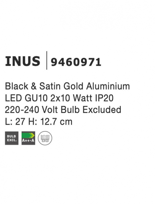 9460971 Plafoniera Nova Luce INUS GU10 1x10W   Aluminium Black & Satin Gold  IP20 [5]