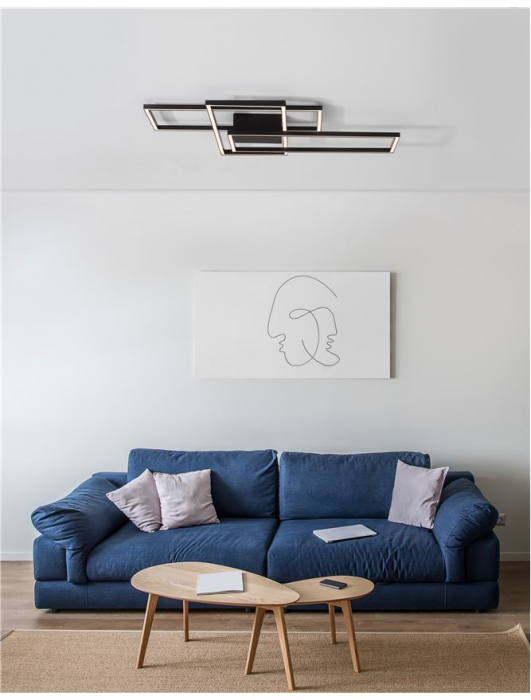 9508431 Plafoniera Nova Luce BILBAO LED 55W 3550lm 3000K Aluminium & Acrylic Matt Black Dimabil Triac IP20 [2]