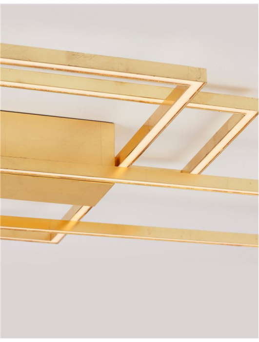 9508432 Plafoniera Nova Luce BILBAO LED 55W 3550lm 3000K Aluminium & Acrylic Gold Dimabil Triac IP20 [5]