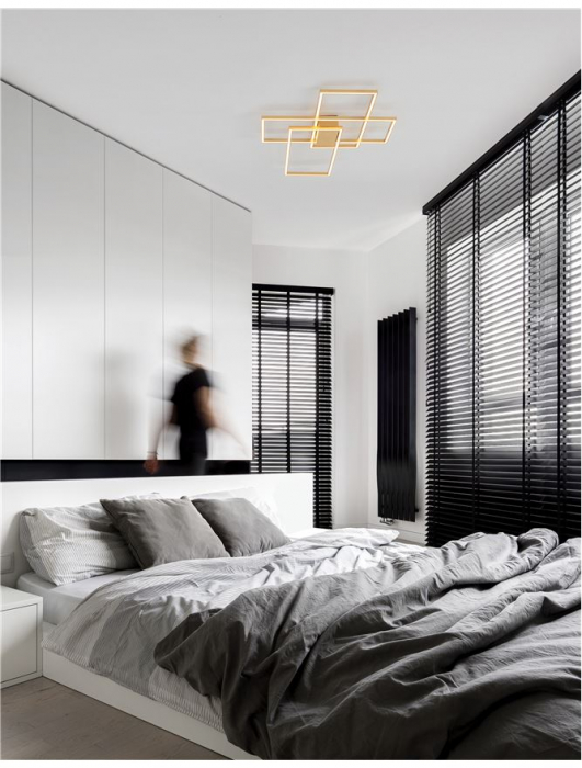 9508432 Plafoniera Nova Luce BILBAO LED 55W 3550lm 3000K Aluminium & Acrylic Gold Dimabil Triac IP20 [2]