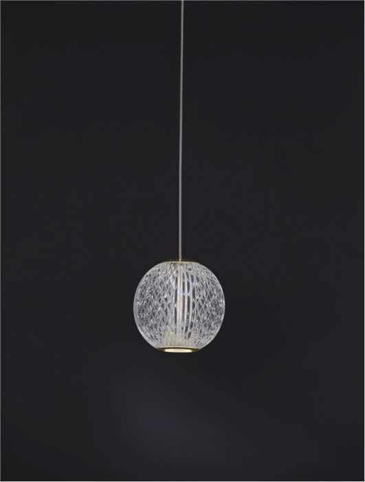 9511010 Pendul Nova Luce BRILLANTE LED 6W 247lm 3200K Aluminium & Acrylic Gold Nedimabil IP20 [5]