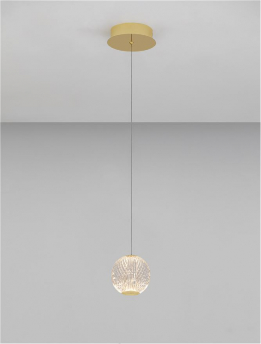 9511010 Pendul Nova Luce BRILLANTE LED 6W 247lm 3200K Aluminium & Acrylic Gold Nedimabil IP20 [2]