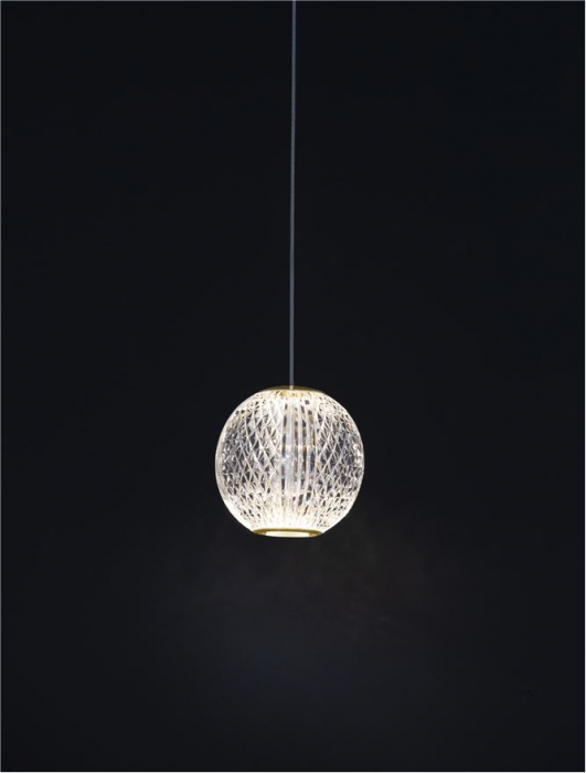 9511010 Pendul Nova Luce BRILLANTE LED 6W 247lm 3200K Aluminium & Acrylic Gold Nedimabil IP20 [6]