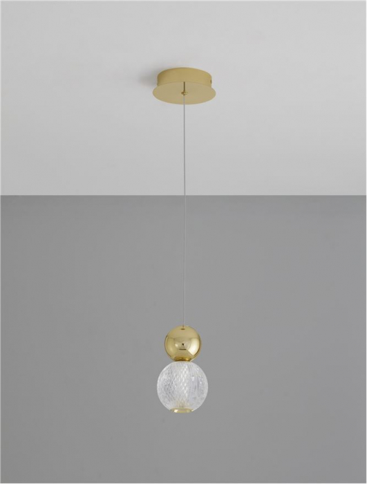 9511020 Pendul Nova Luce BRILLE LED 4W 344lm 3200K  Aluminium & Acrylic Gold Nedimabil IP20 [2]