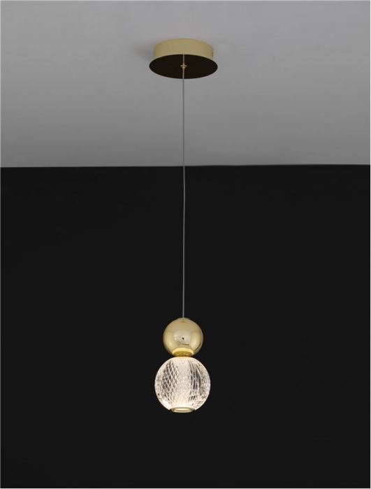 9511020 Pendul Nova Luce BRILLE LED 4W 344lm 3200K  Aluminium & Acrylic Gold Nedimabil IP20 [3]